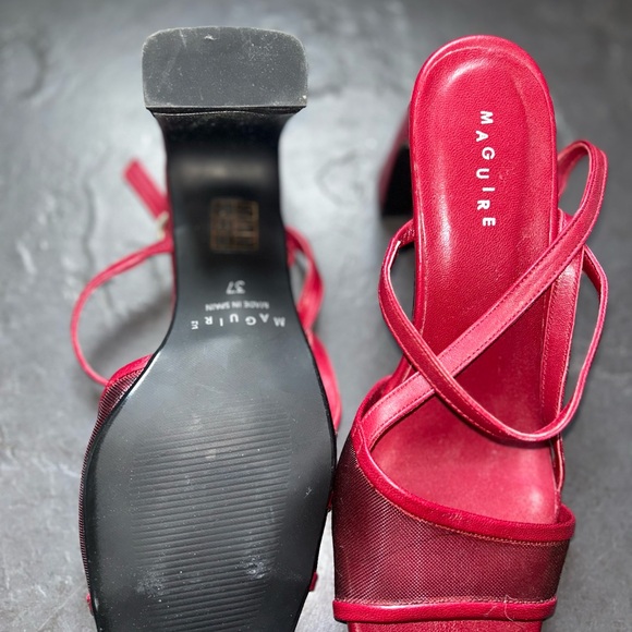 MAGUIRE Red Strappy Mesh Sandals - Picture 3 of 3